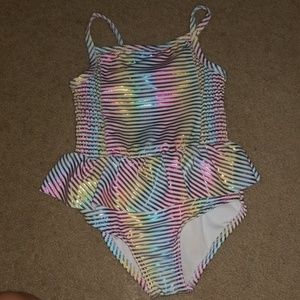 Penelope Mack 18M Infant Toddler Girls 1 Pc Swimsuit Pink Ruffle Palm Tree NWT